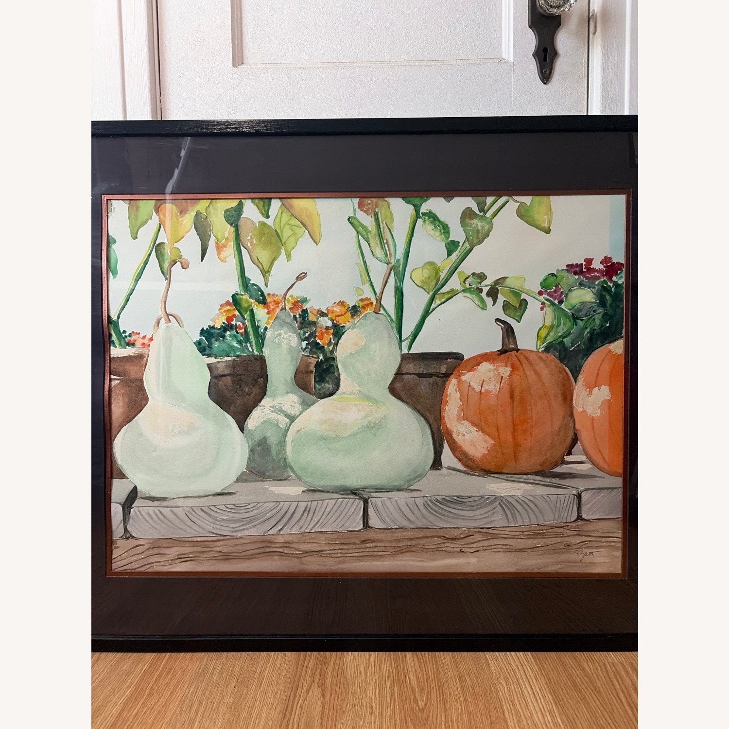 Still Life of Squash & Pumpkins on Wooden Surface - image-2