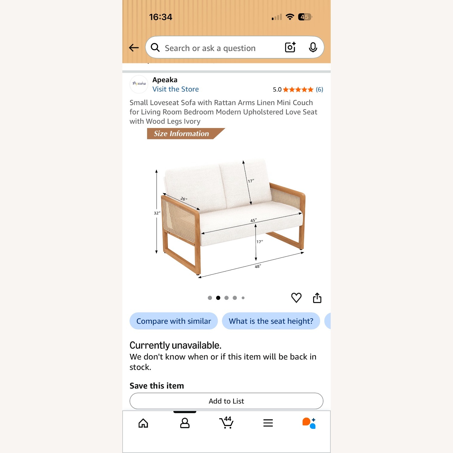 Apeaka Loveseat Sofa  - image-2