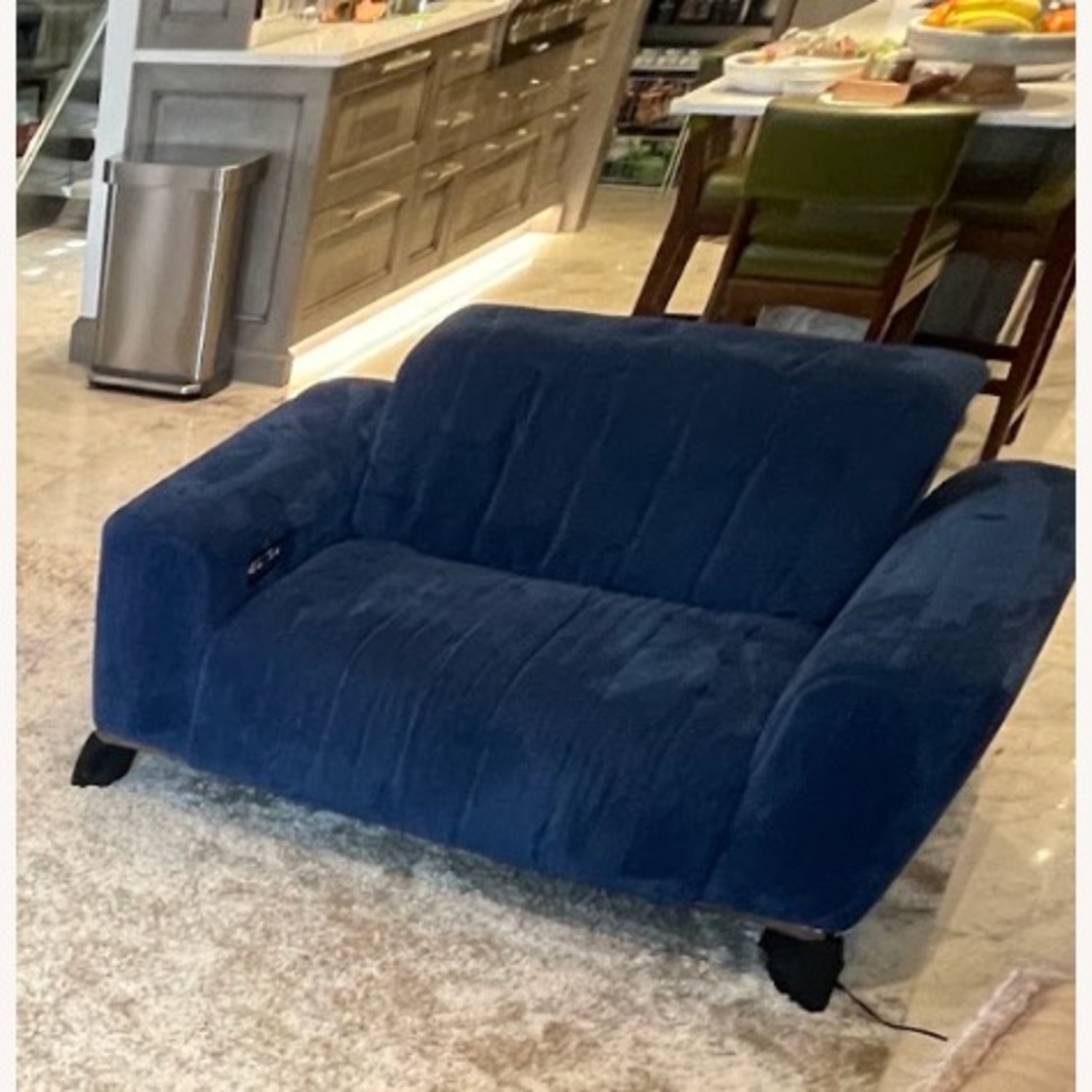 Roche Bobois Satellite Blue Fabric Armchair - image-2
