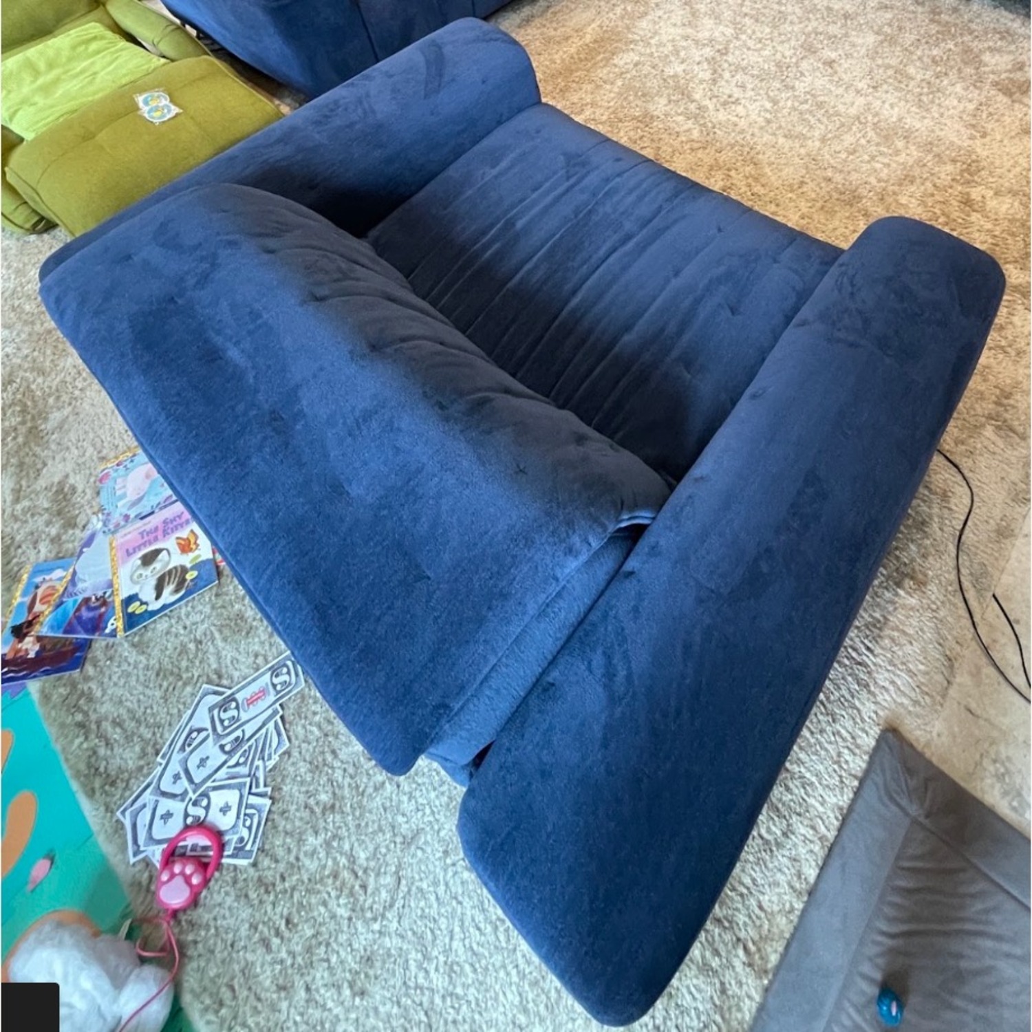 Roche Bobois Satellite Blue Fabric Armchair - image-5