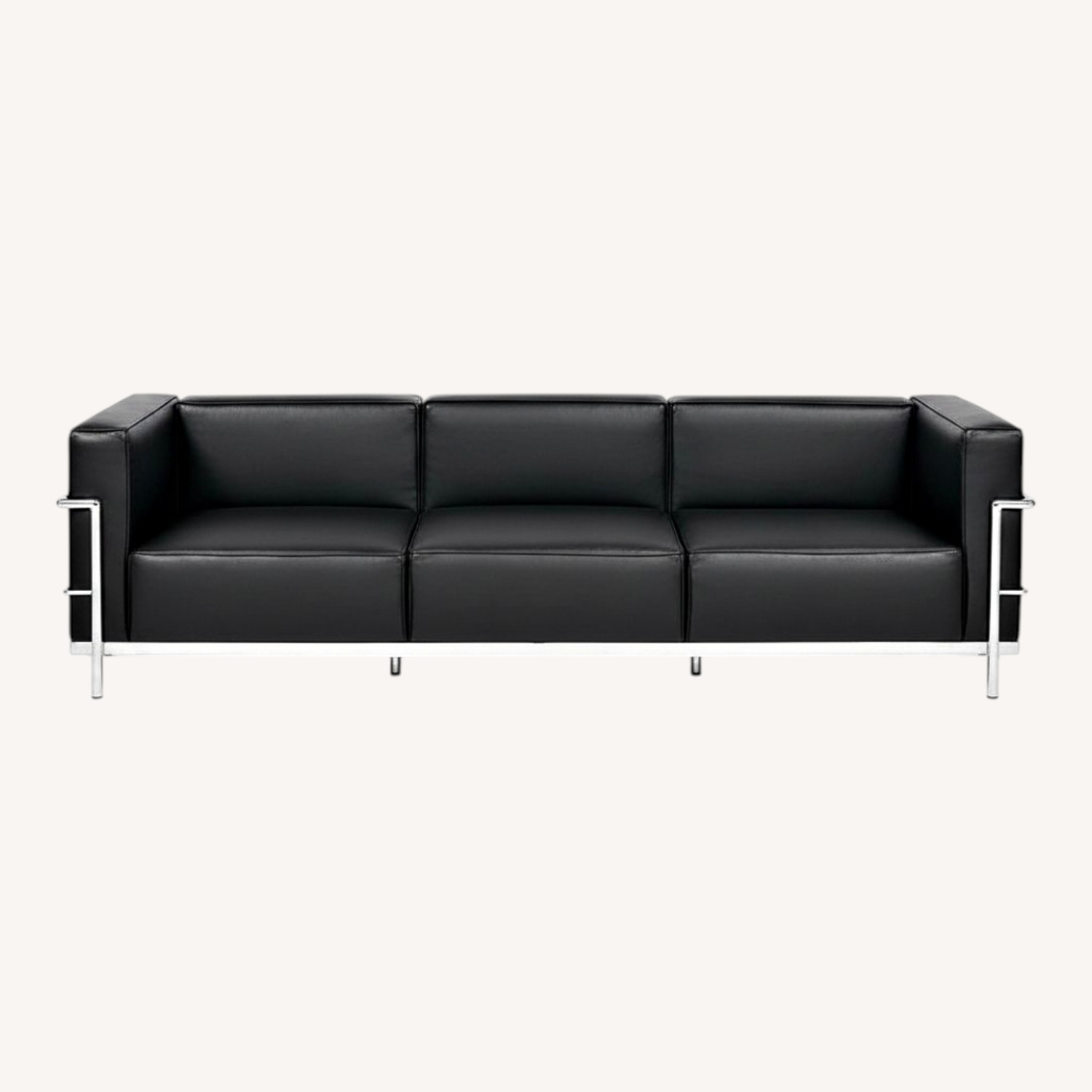Le Corbusier LC2 Black Leather Sofa - image-0