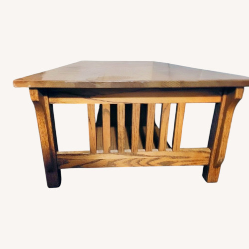 Used Large Brown Wood Coffee Table Rectangle for sale on AptDeco