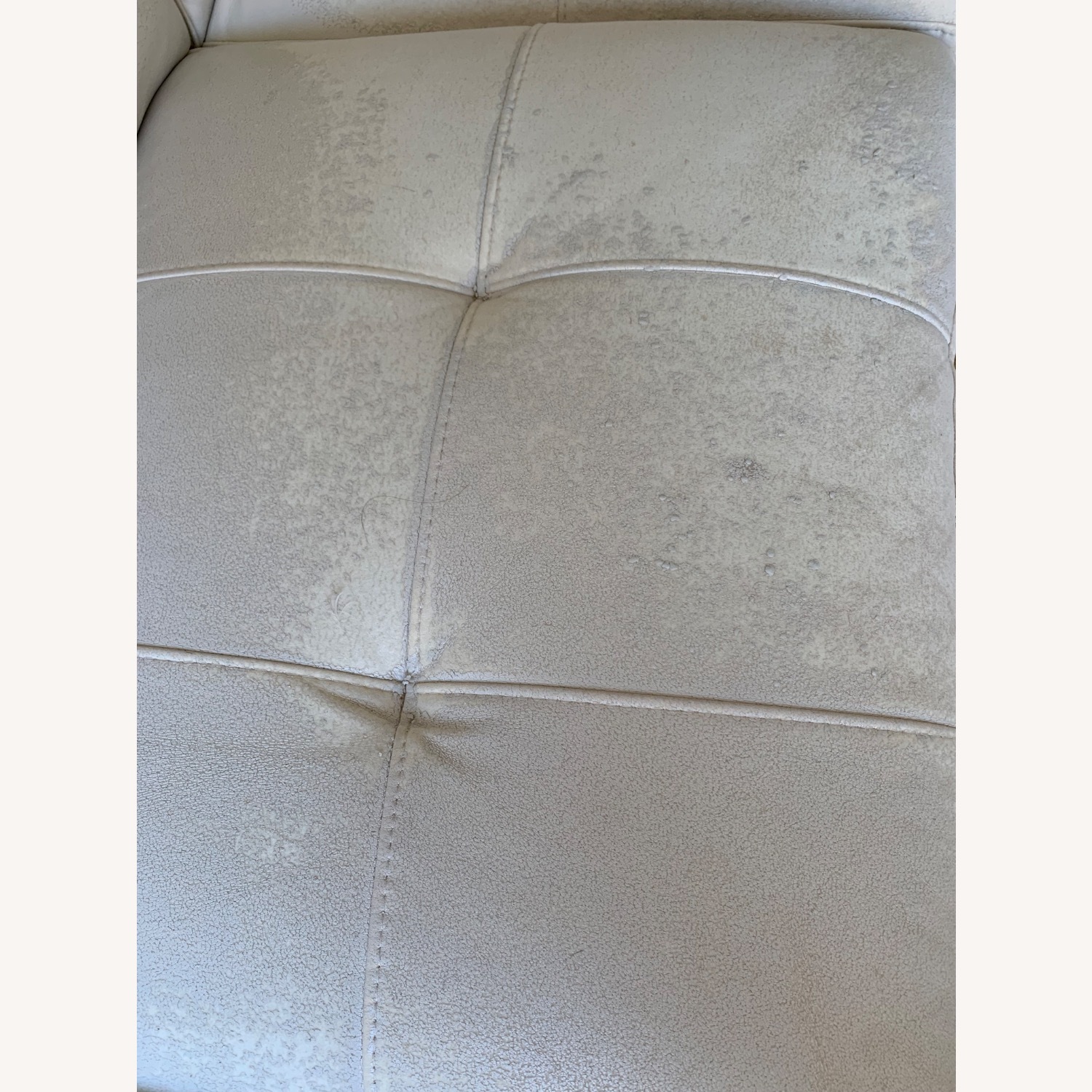 White Faux Leather 2 Seater Sofa - image-3