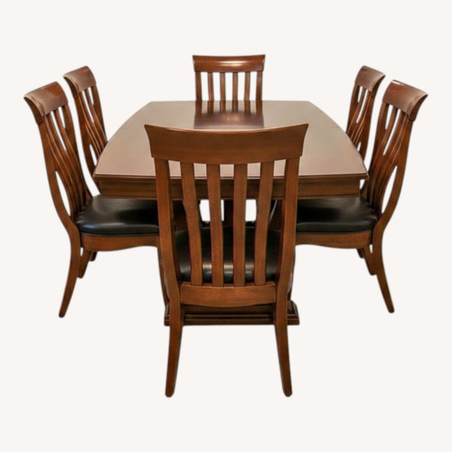 Used Bernhardt Furniture Dark Brown Wood Dining Set for sale on AptDeco