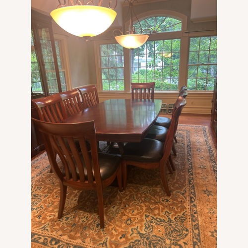 Used Bernhardt Furniture Dark Brown Wood Dining Set for sale on AptDeco