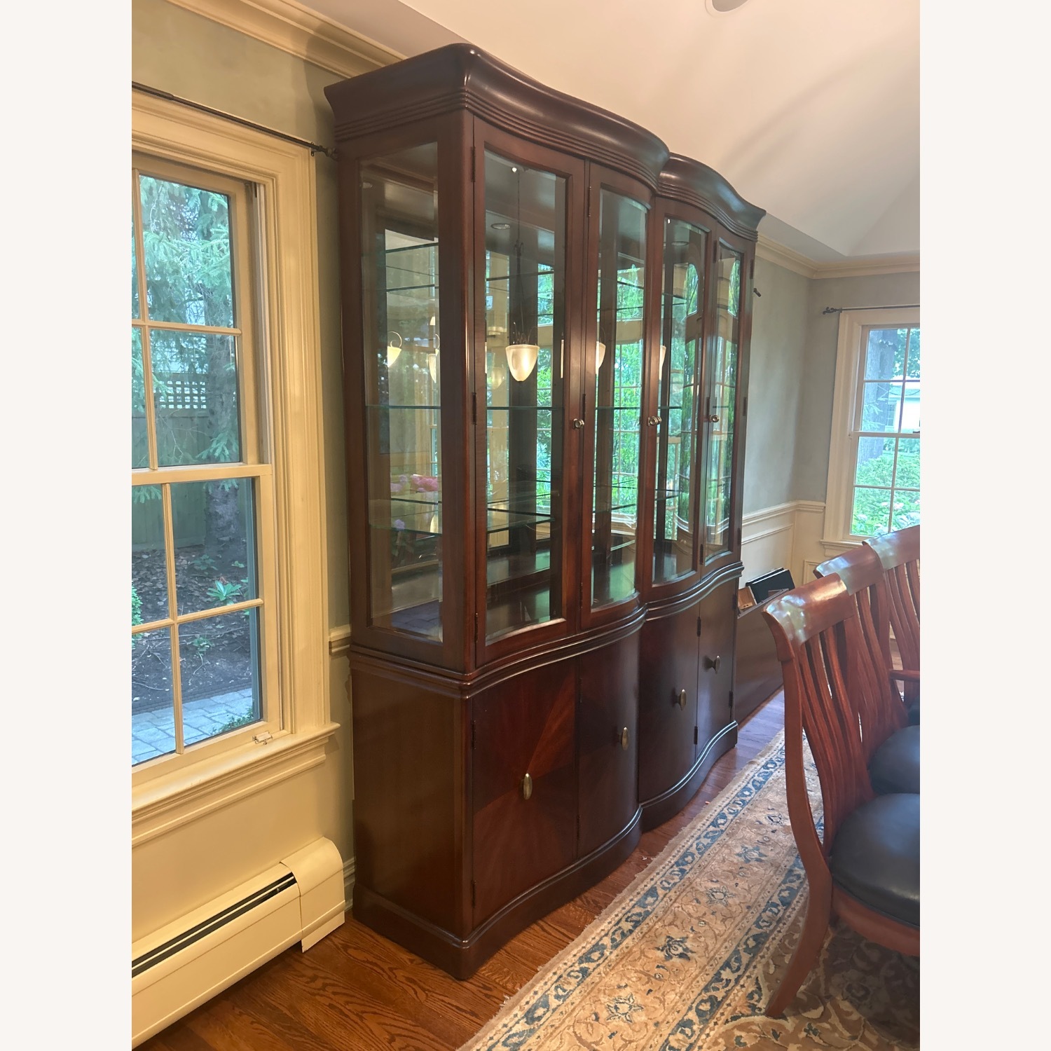Vintage/Antique China Cabinet Dark Brown Armoire - image-1