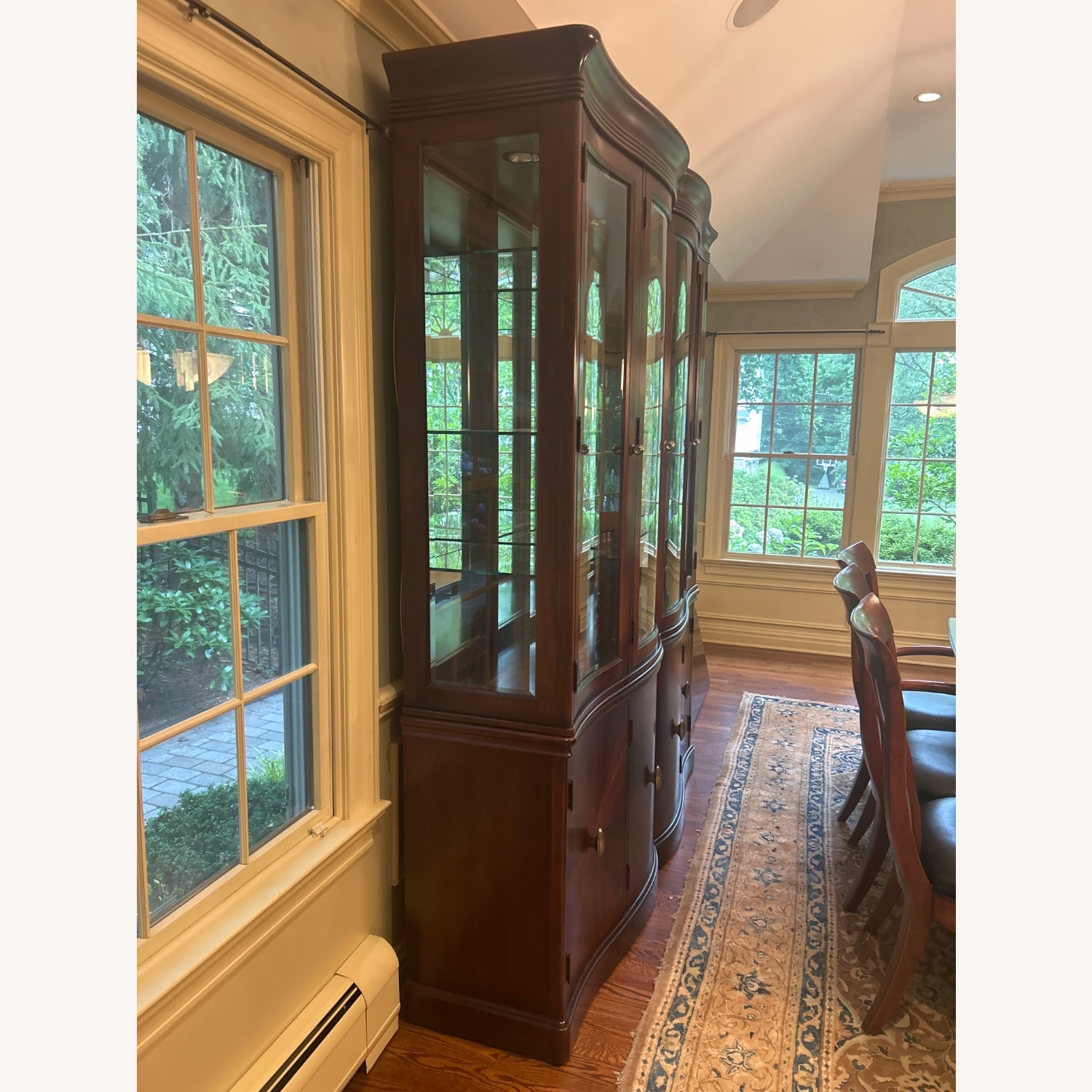Vintage/Antique China Cabinet Dark Brown Armoire - image-2