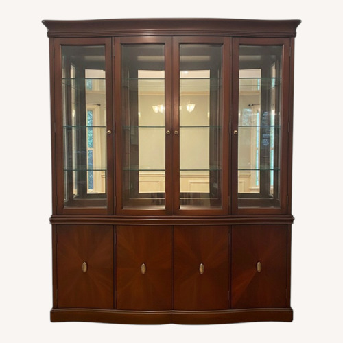 Used Vintage/Antique China Cabinet Dark Brown Armoire for sale on AptDeco