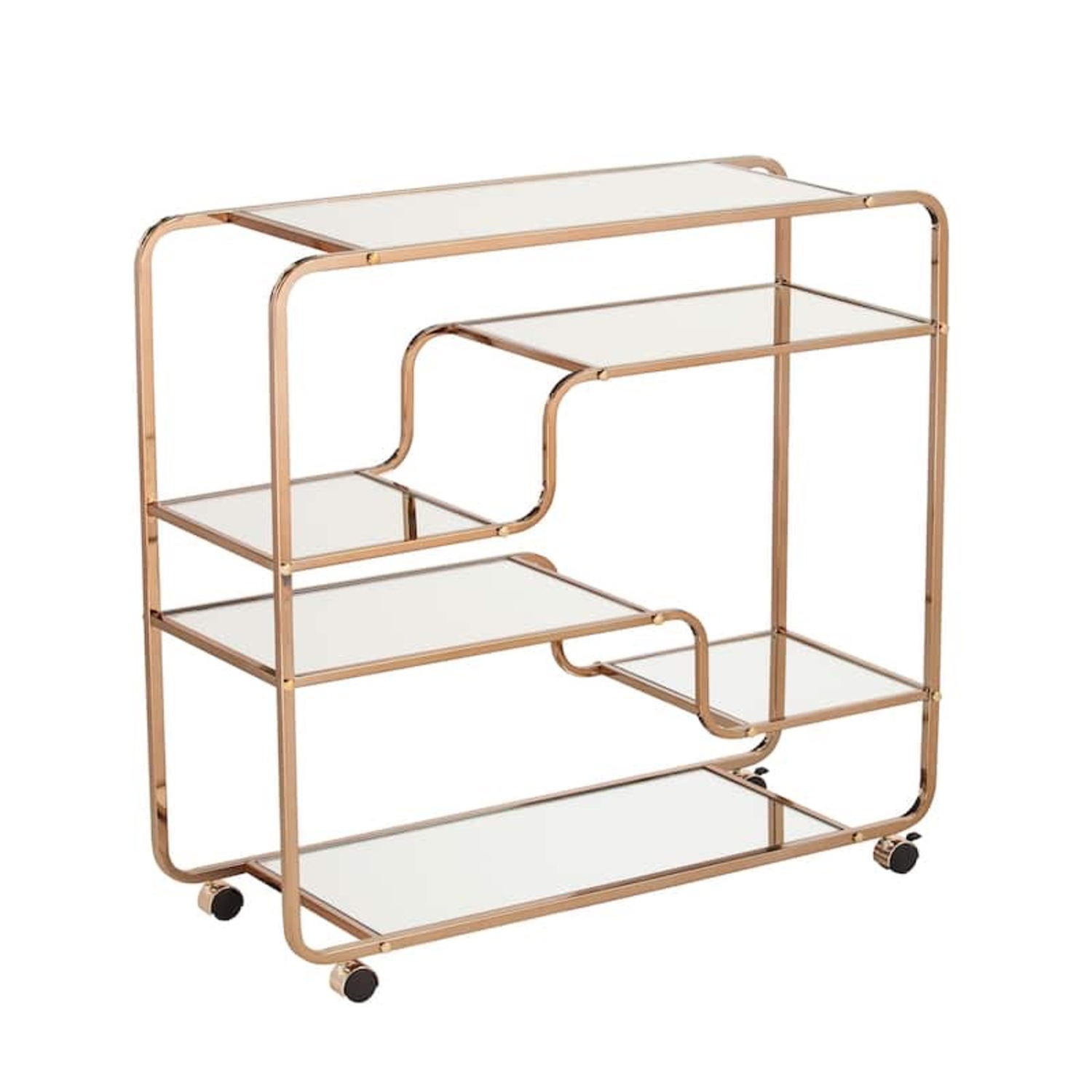 Overstock Gold Metal Bar Cart - image-2