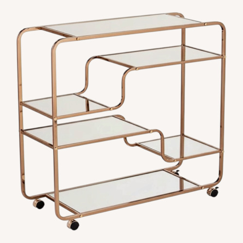 Used Overstock Gold Metal Bar Cart for sale on AptDeco