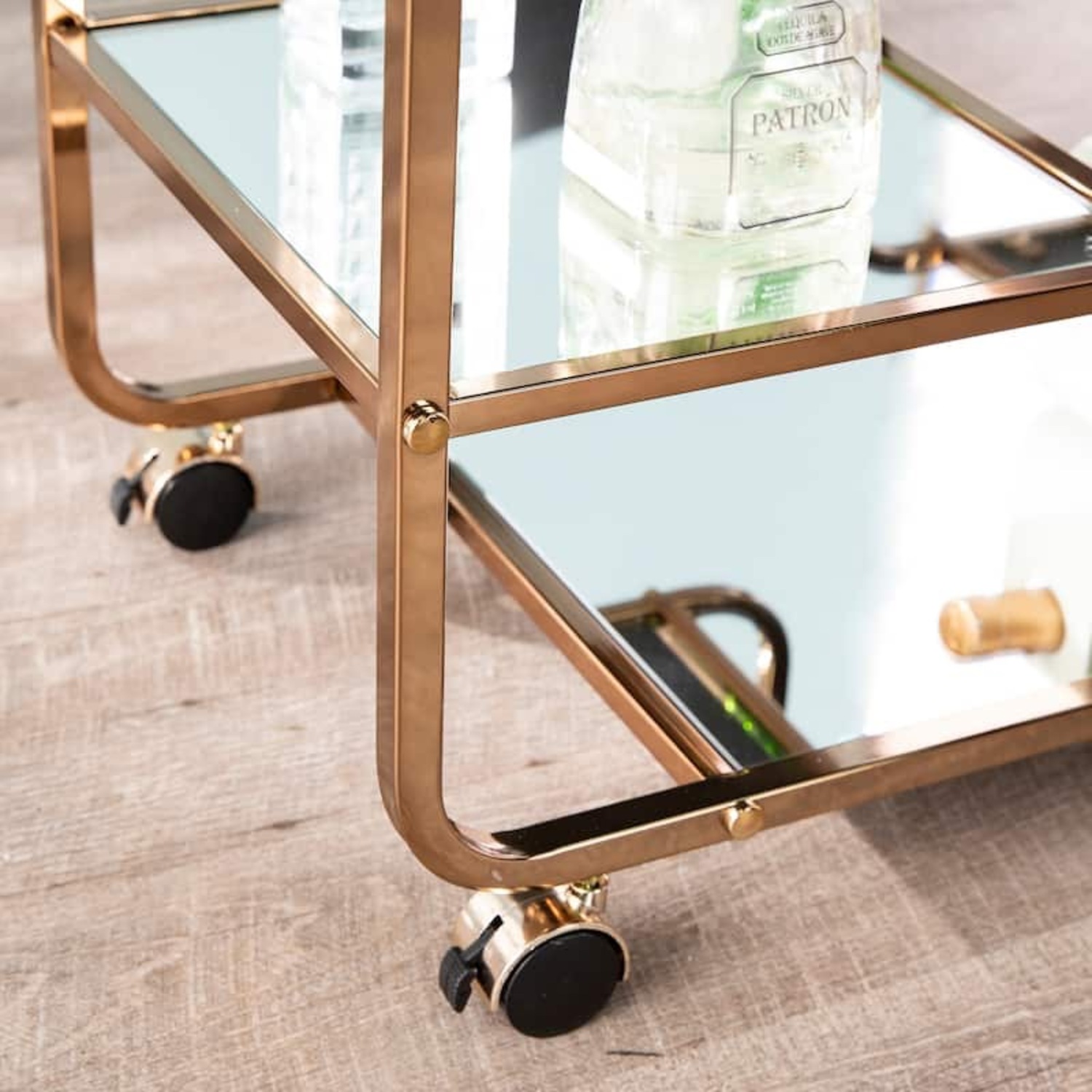 Overstock Gold Metal Bar Cart - image-3