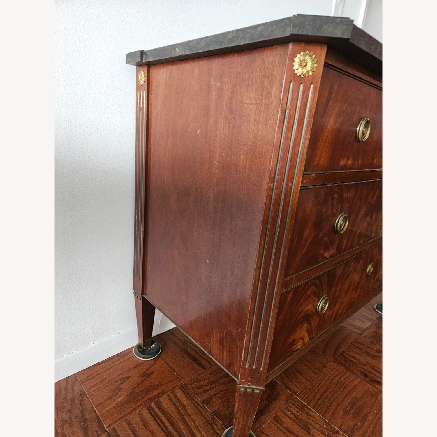Vintage/Antique Marble Dark Wood Sideboard - image-3