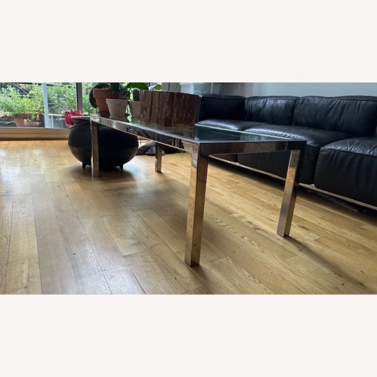 Silver Metal Coffee Table - image-5
