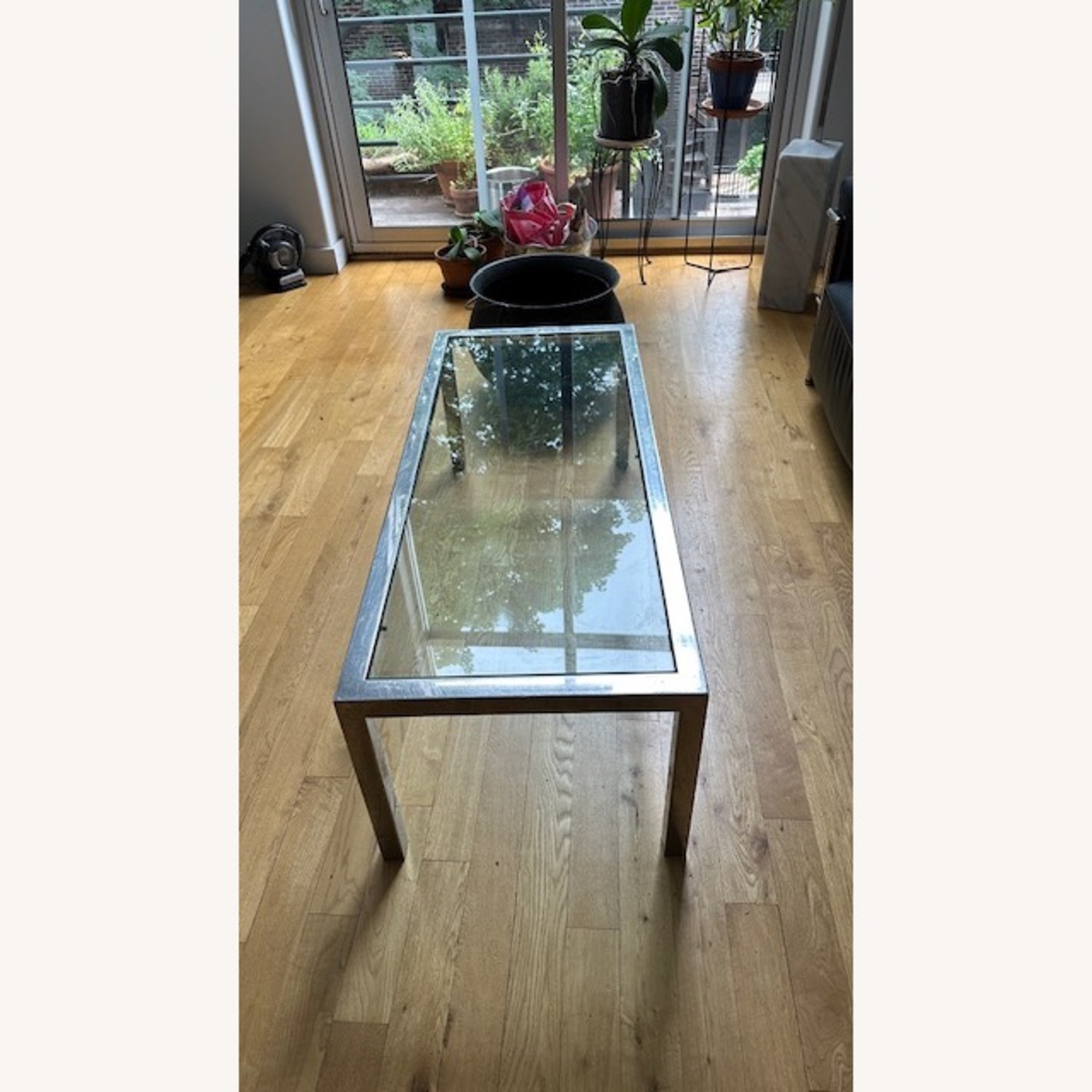 Silver Metal Coffee Table - image-4