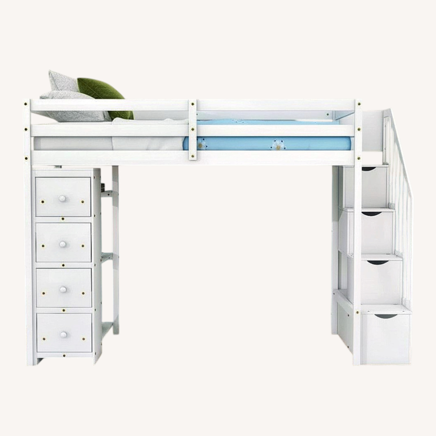 Wayfair Harriet Bee White Wood Loft Twin Bed - image-0
