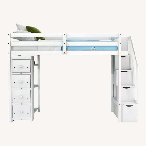 Used Wayfair Harriet Bee White Wood Loft Twin Bed for sale on AptDeco