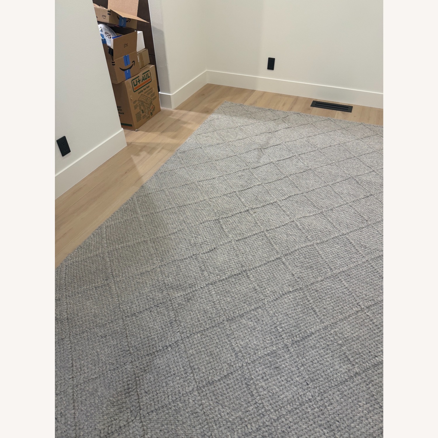 Light Gray Wool Area Rug 8' x 10' - image-2