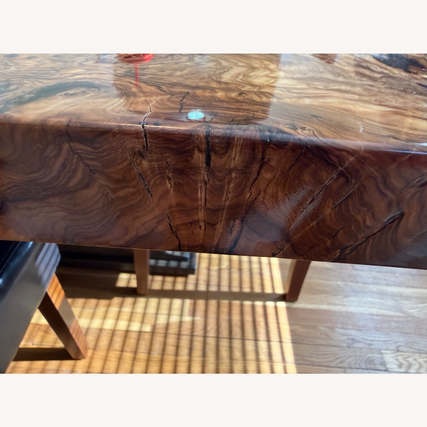 Custom 8’ Olive Wood Epoxy River Dining Table - image-5