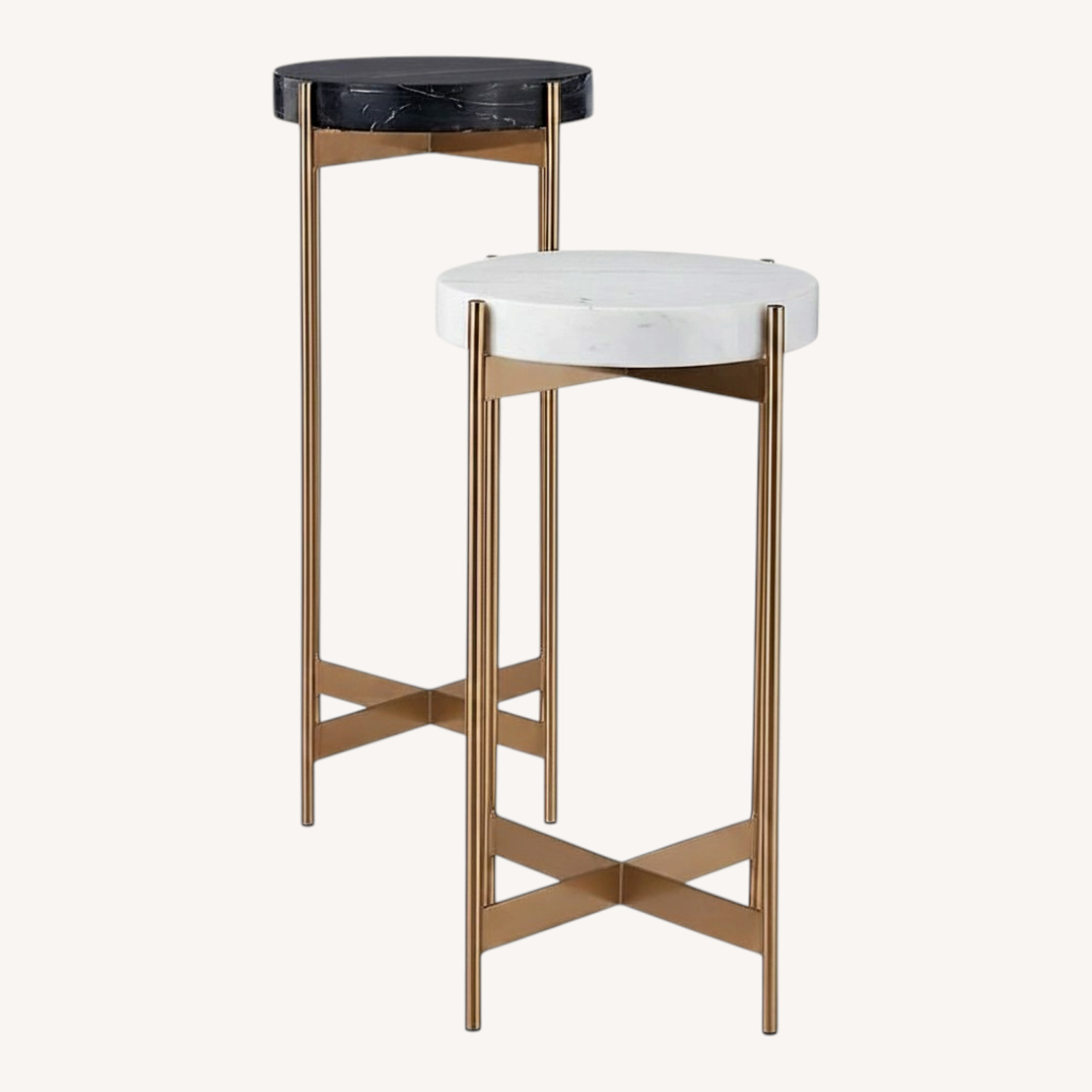 CB2 Block Marble Side Tables - image-0