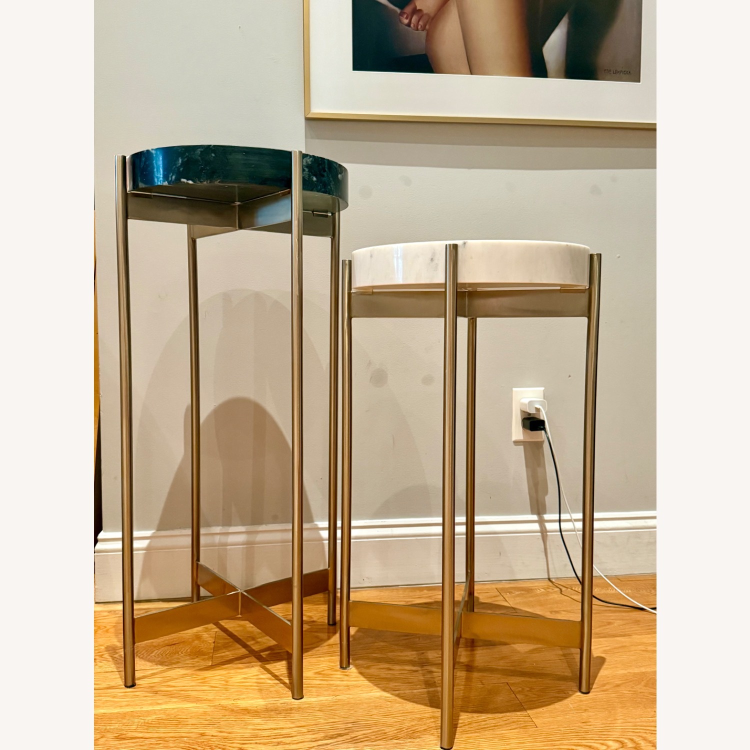 CB2 Block Marble Side Tables - image-3