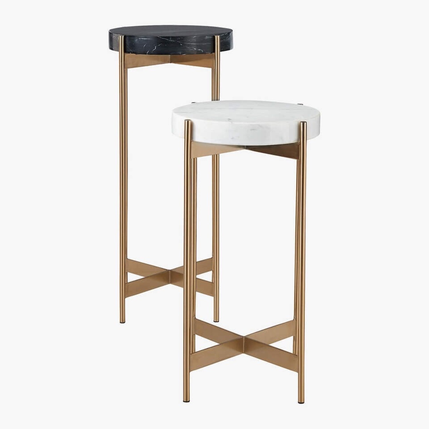 CB2 Block Marble Side Tables - image-1