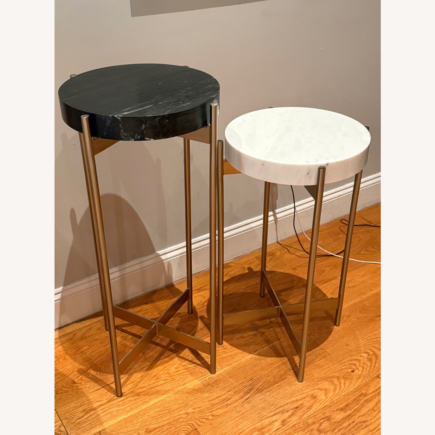 CB2 Block Marble Side Tables - image-2