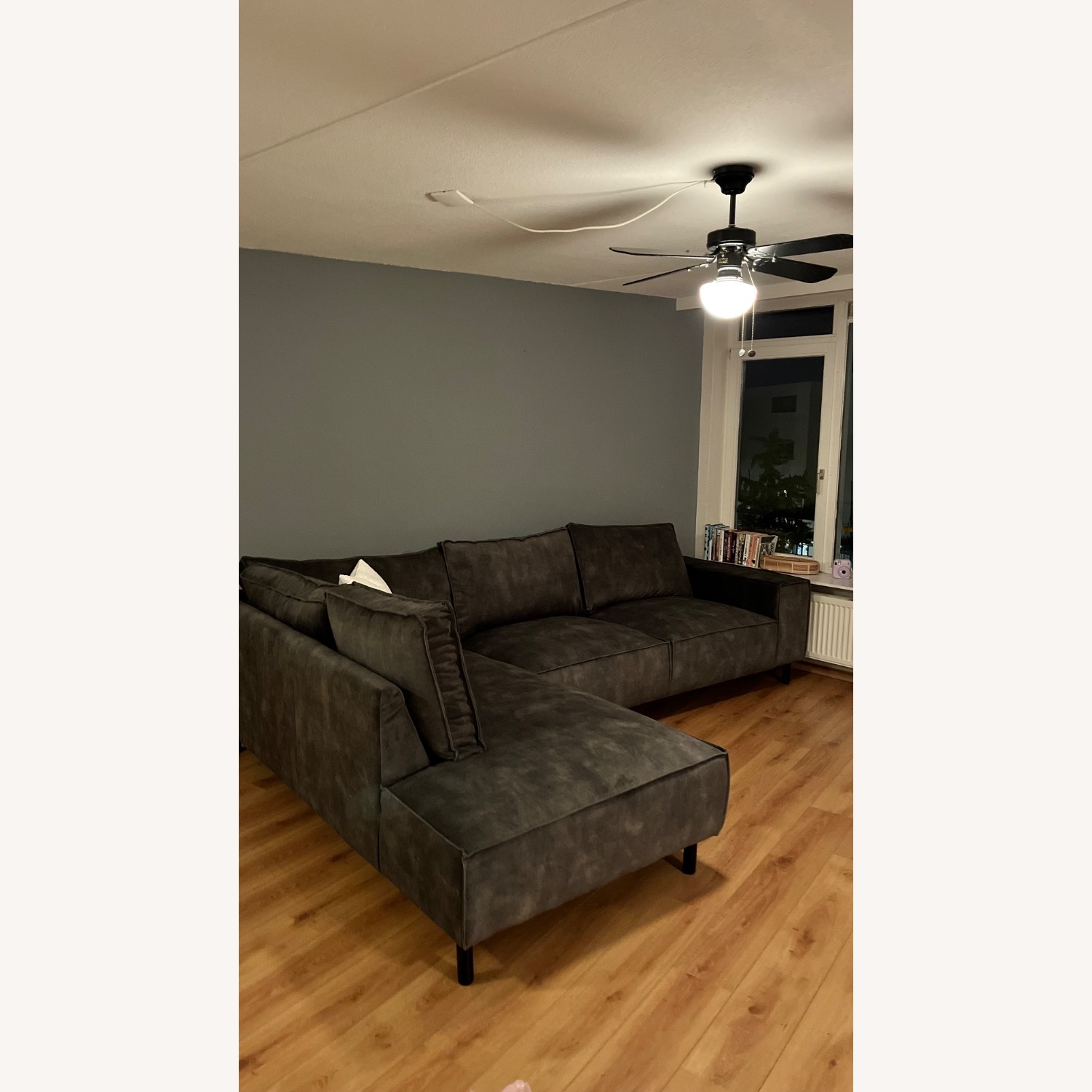 Green Fabric 2 Piece Sectional - image-2
