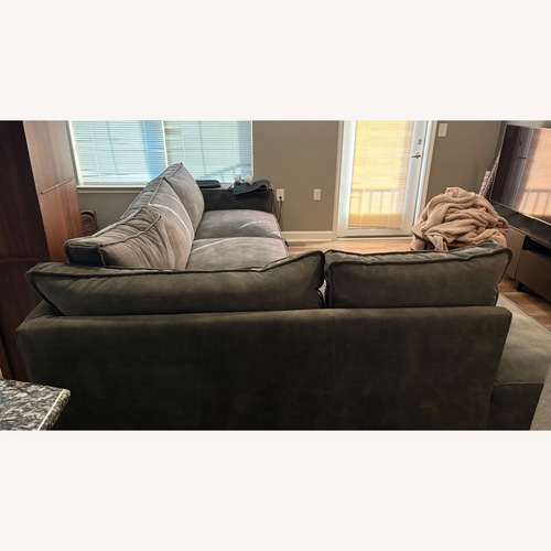 Used Green Fabric 2 Piece Sectional for sale on AptDeco