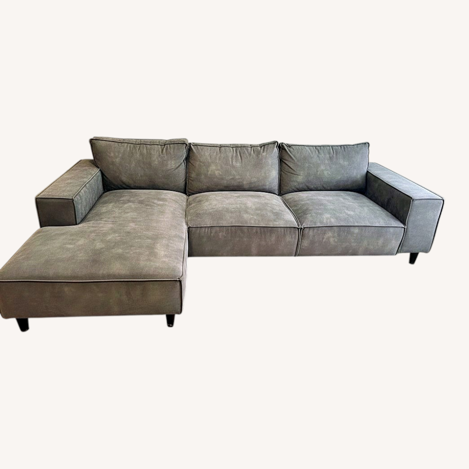 Green Fabric 2 Piece Sectional - image-0