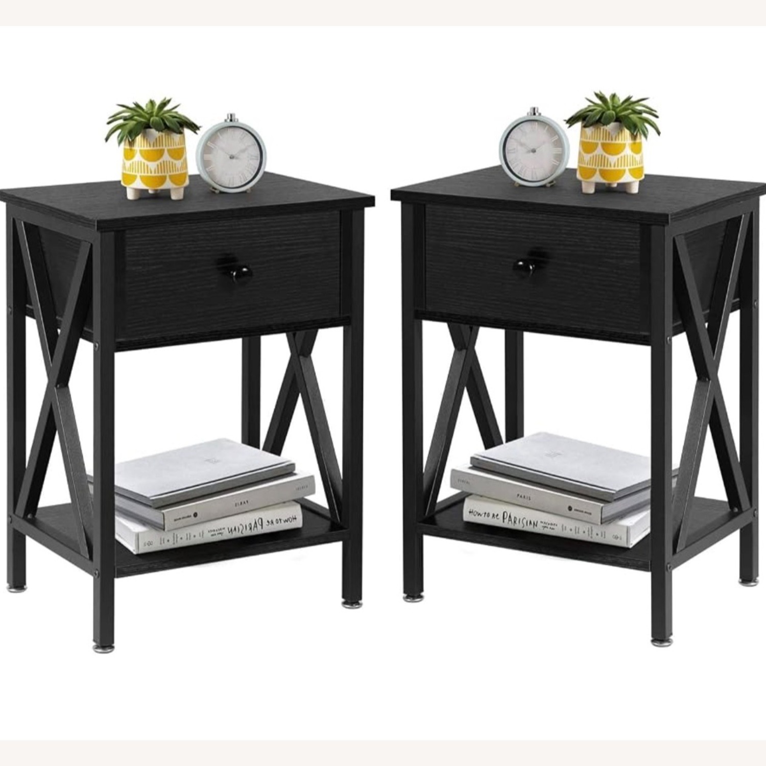 Amazon Black Wood Nightstands - image-3