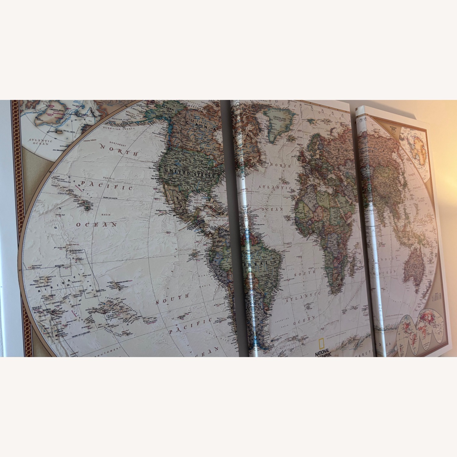 National Geographic 3-Piece World Wall Map - image-3