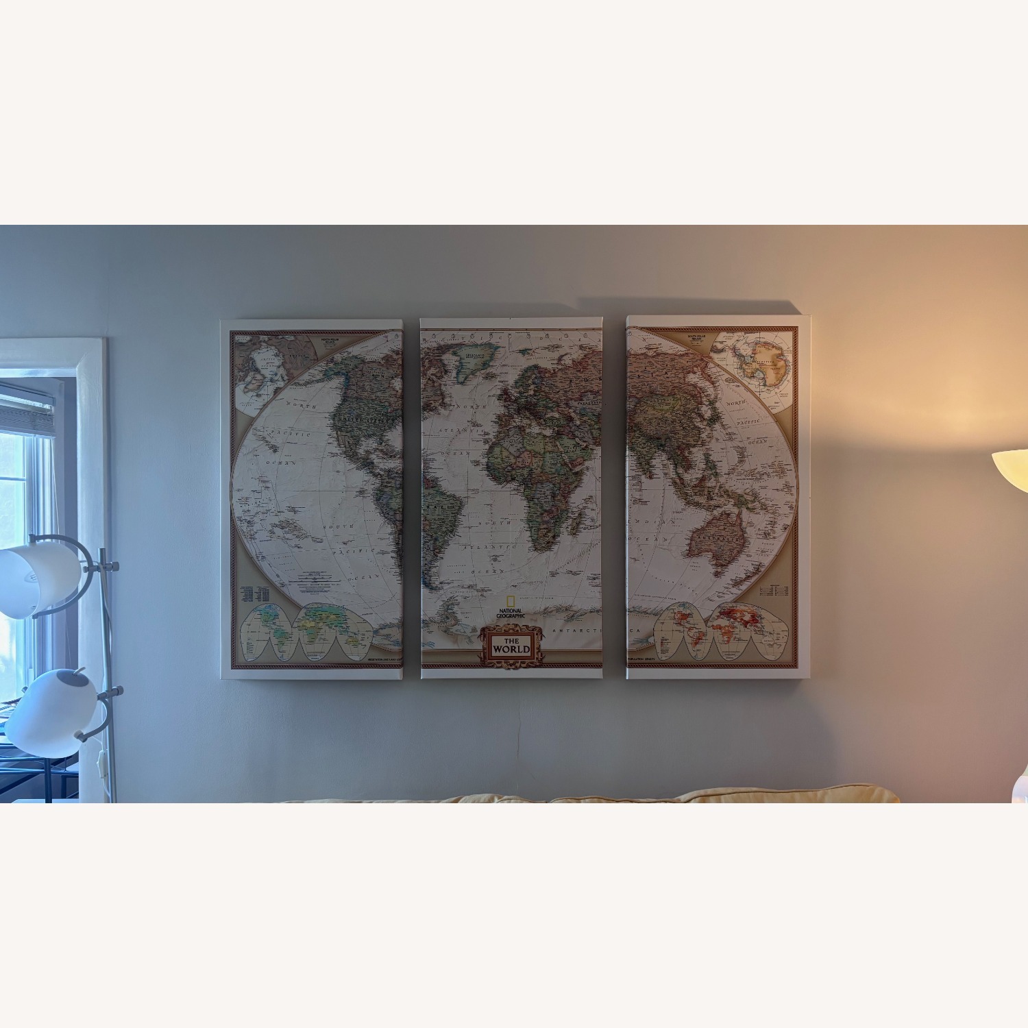 National Geographic 3-Piece World Wall Map - image-2