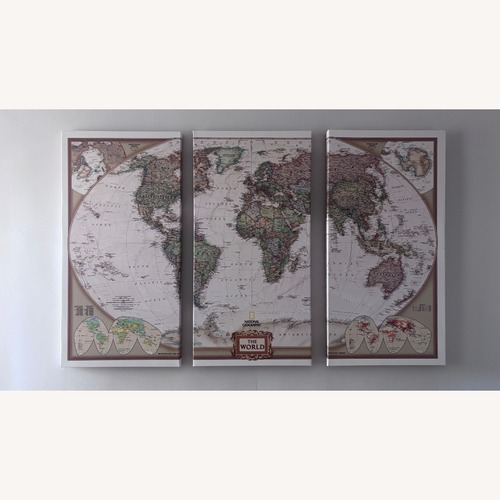 Used National Geographic 3-Piece World Wall Map for sale on AptDeco