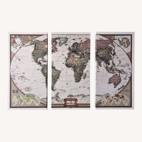 Used National Geographic 3-Piece World Wall Map for sale on AptDeco