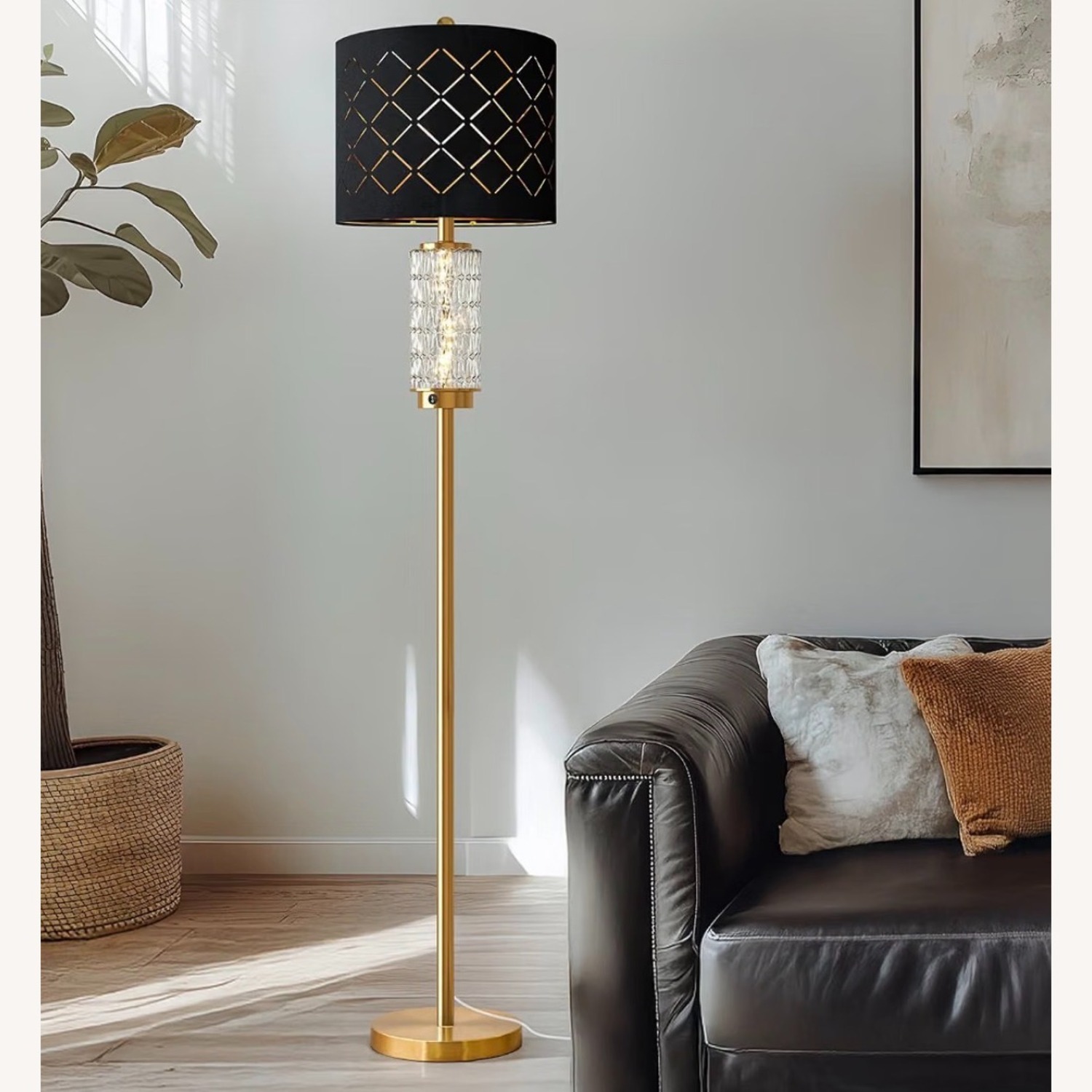 Black Metal Floor Lamp - image-1