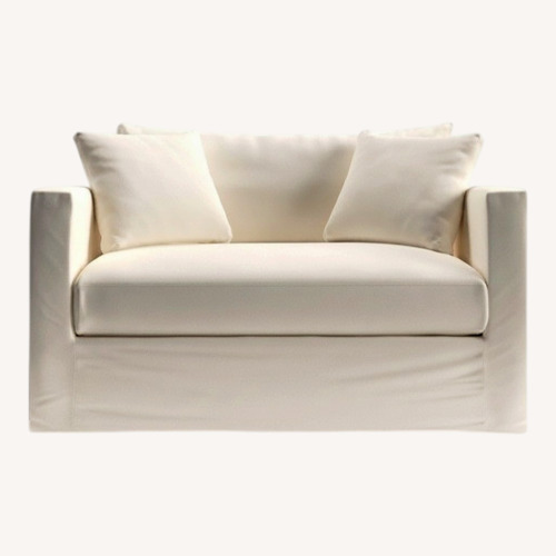 Used Crate & Barrel Willow Slipcover Chair & 1/2 with Sleeper  for sale on AptDeco