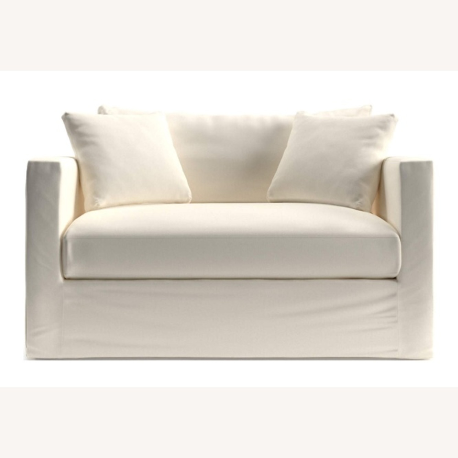 Crate & Barrel Willow Slipcover Chair & 1/2 with Sleeper  - image-9