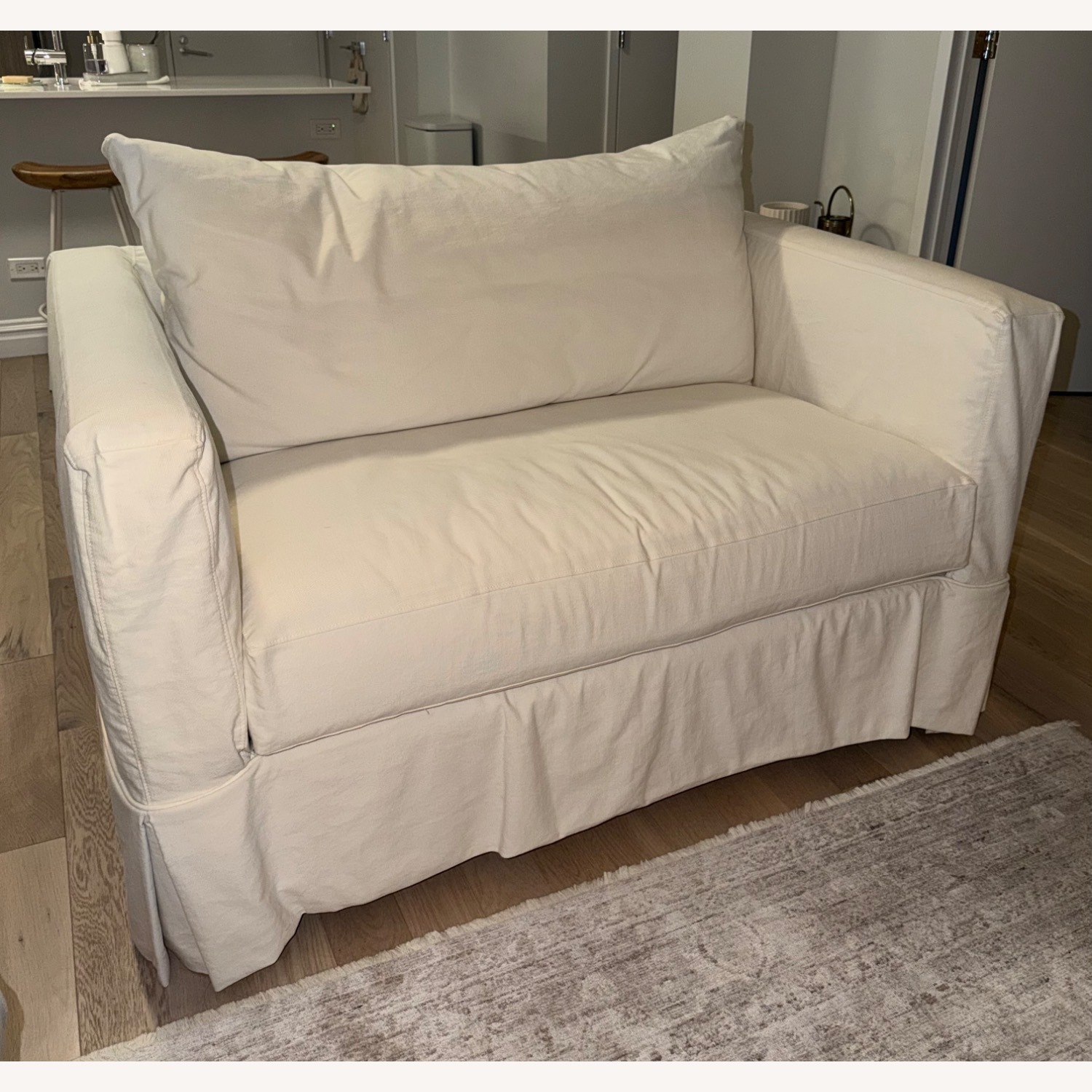 Crate & Barrel Willow Slipcover Chair & 1/2 with Sleeper  - image-2