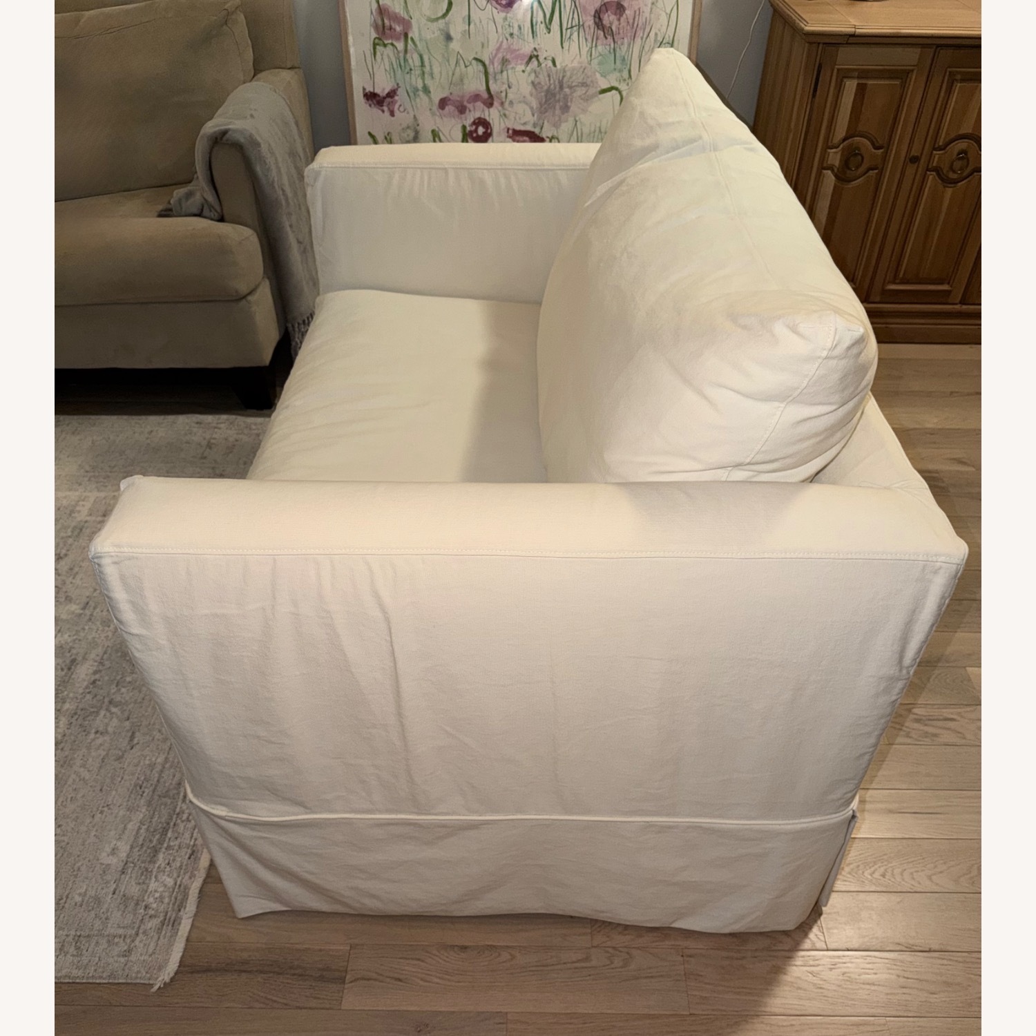 Crate & Barrel Willow Slipcover Chair & 1/2 with Sleeper  - image-5