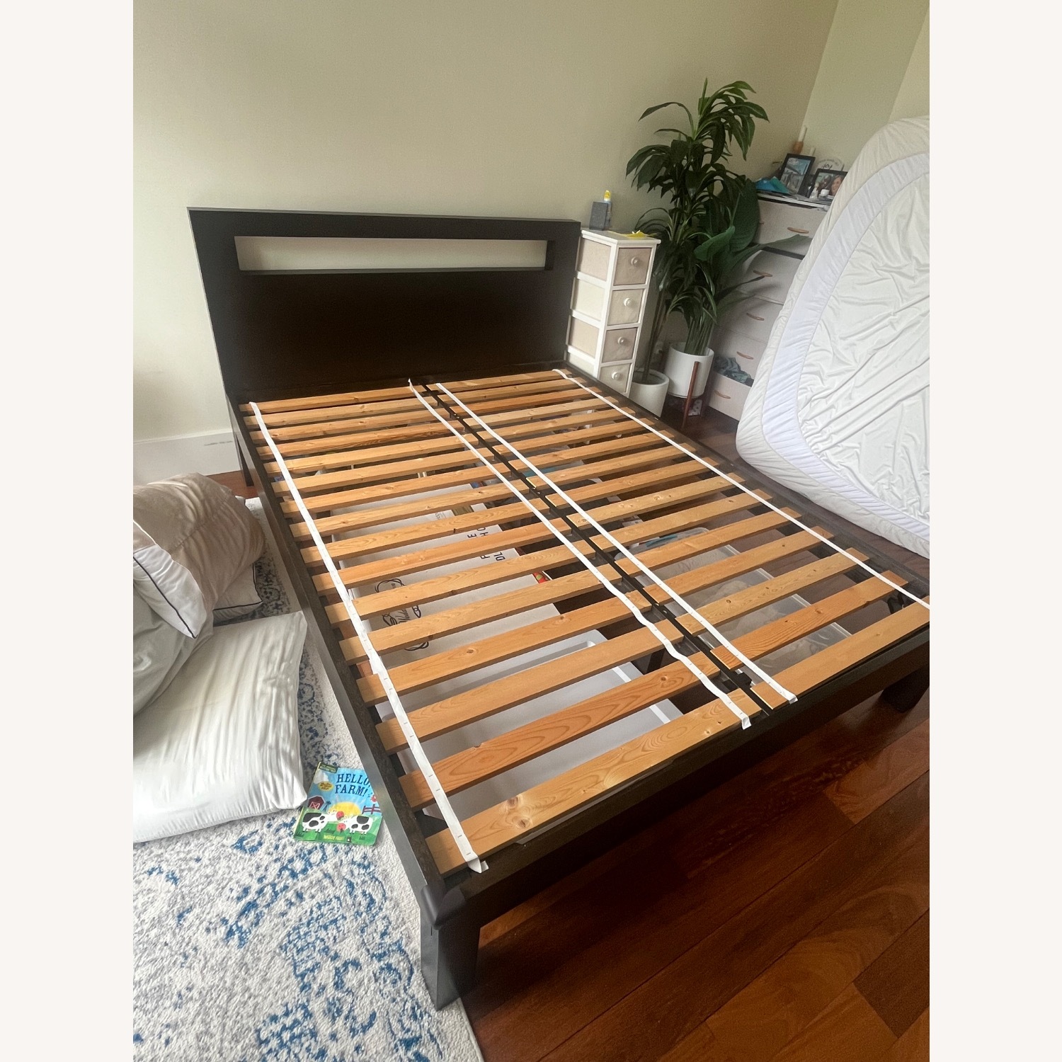 West Elm Dark Brown Queen Bed Frame - image-2