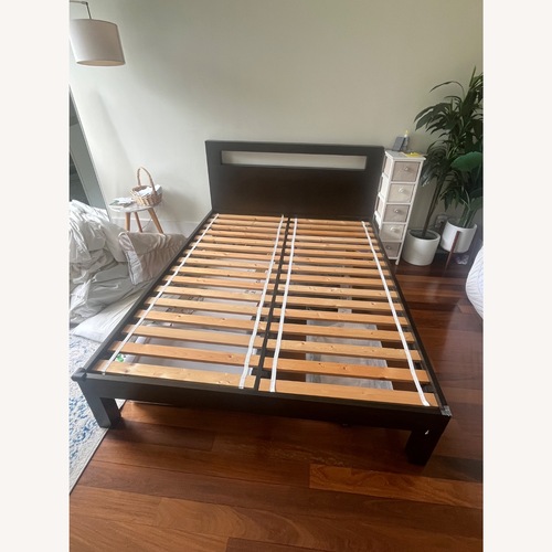 Used West Elm Dark Brown Queen Bed Frame for sale on AptDeco
