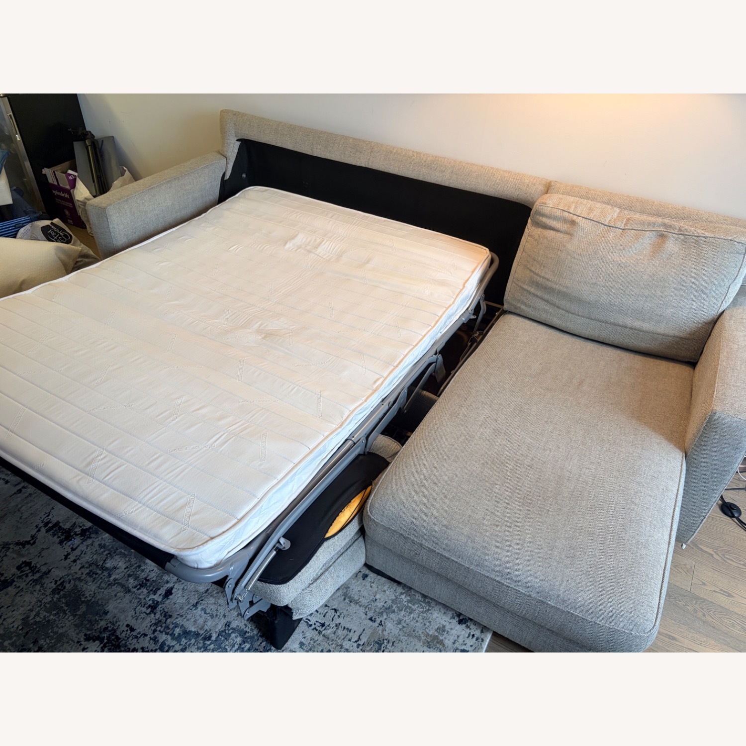West Elm Dove Grey Henry Sleeper Sofa with Storage - image-6