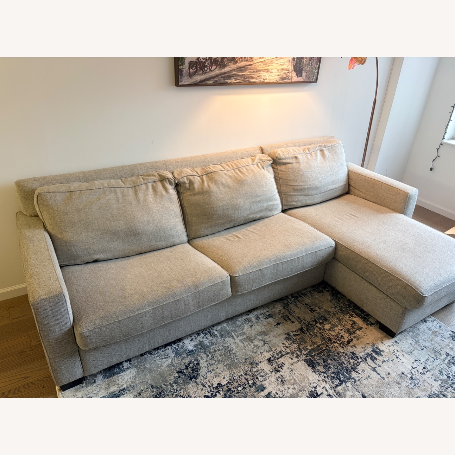 West Elm Dove Grey Henry Sleeper Sofa with Storage - image-2