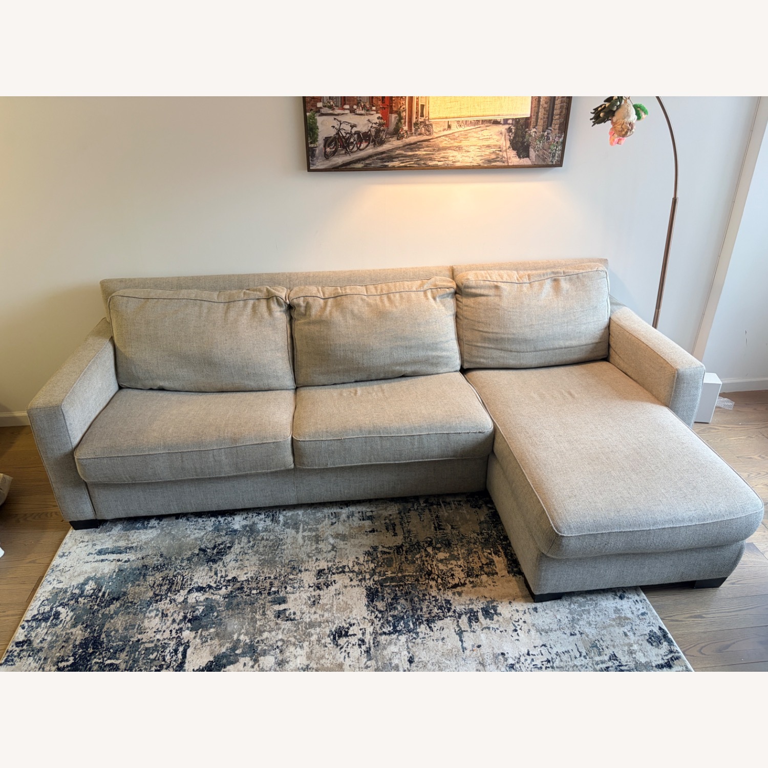 West Elm Dove Grey Henry Sleeper Sofa with Storage - image-1