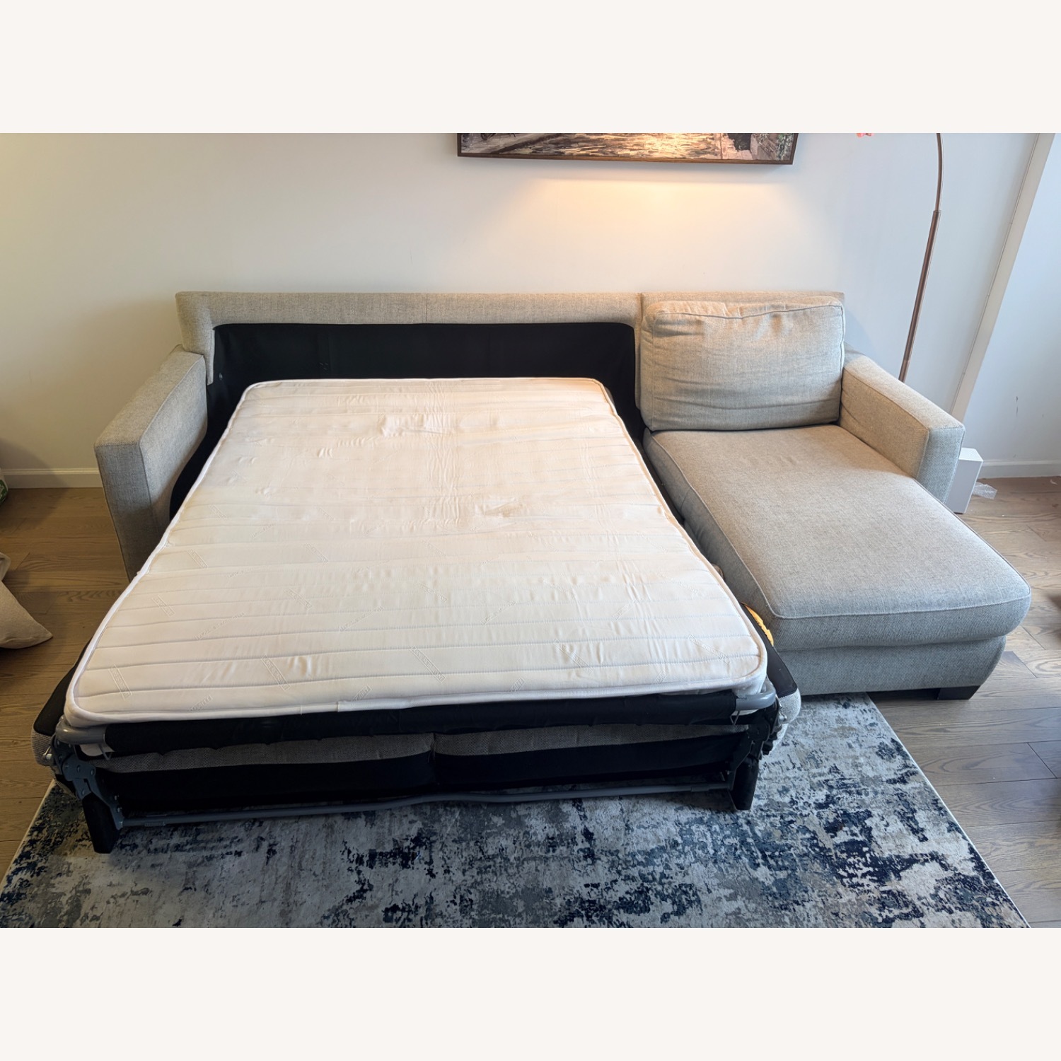 West Elm Dove Grey Henry Sleeper Sofa with Storage - image-4