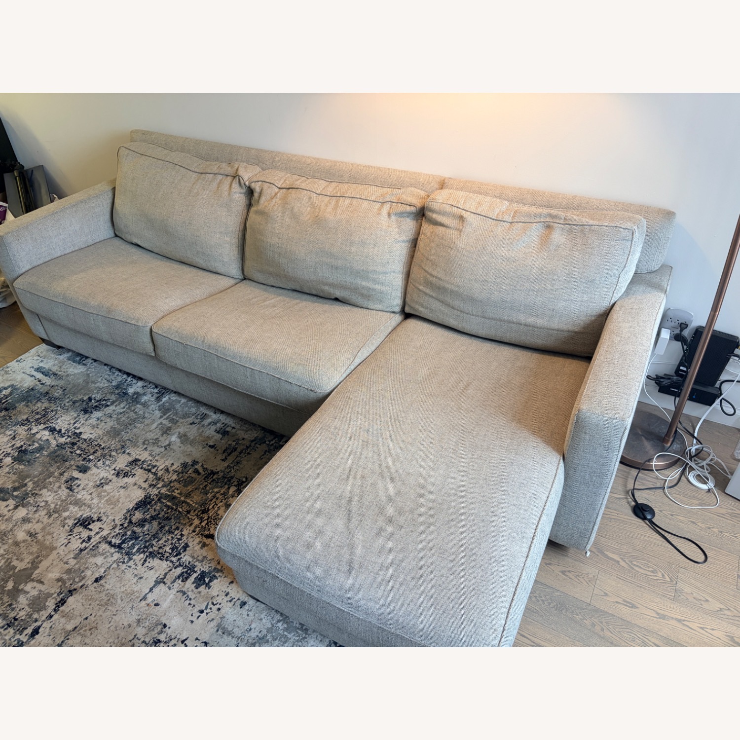 West Elm Dove Grey Henry Sleeper Sofa with Storage - image-3