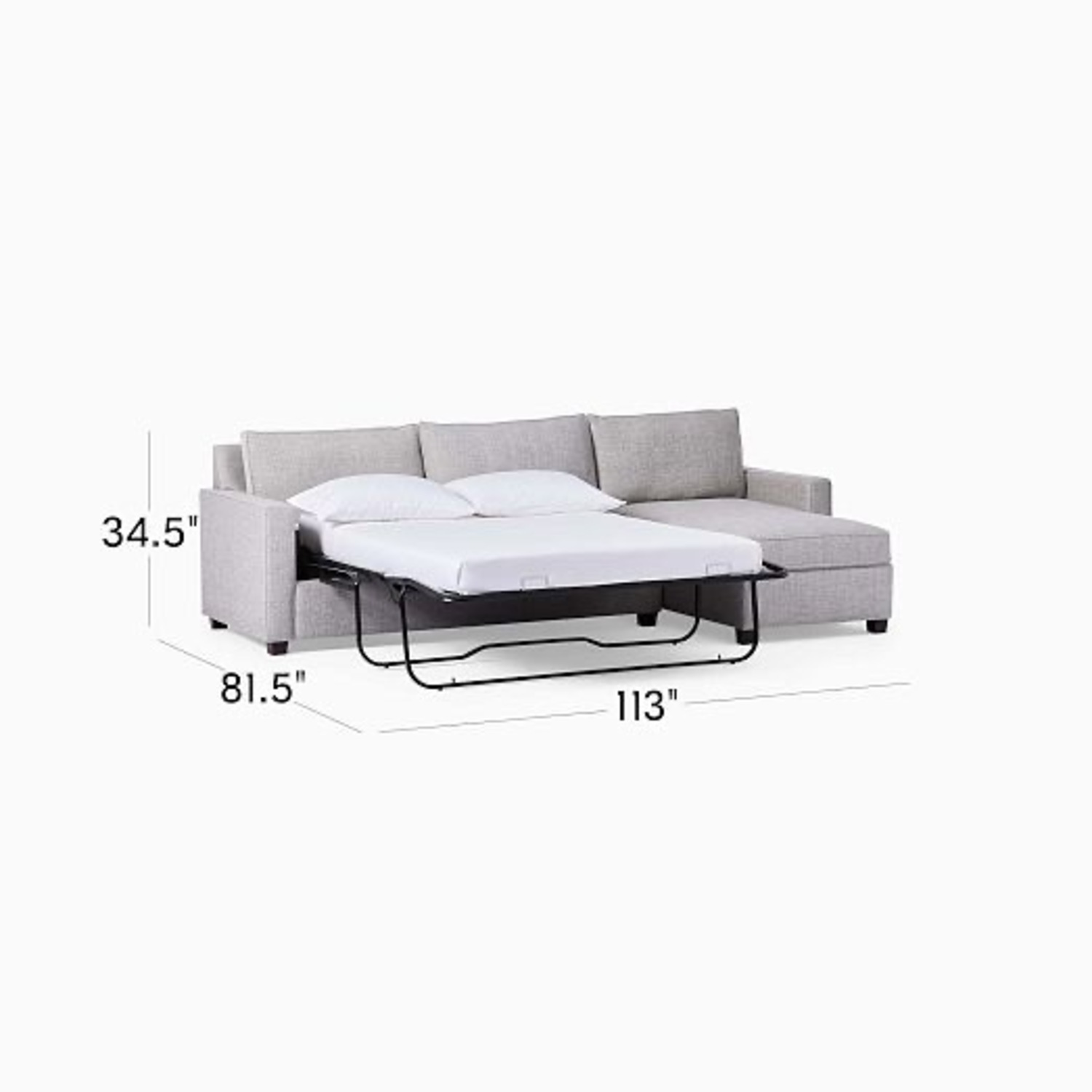 West Elm Dove Grey Henry Sleeper Sofa with Storage - image-13