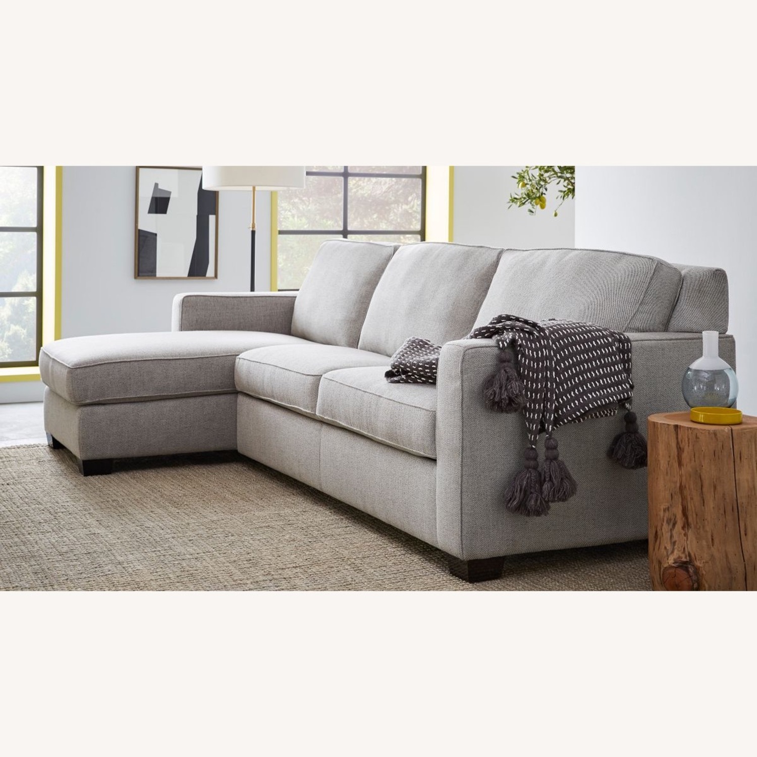West Elm Dove Grey Henry Sleeper Sofa with Storage - image-12
