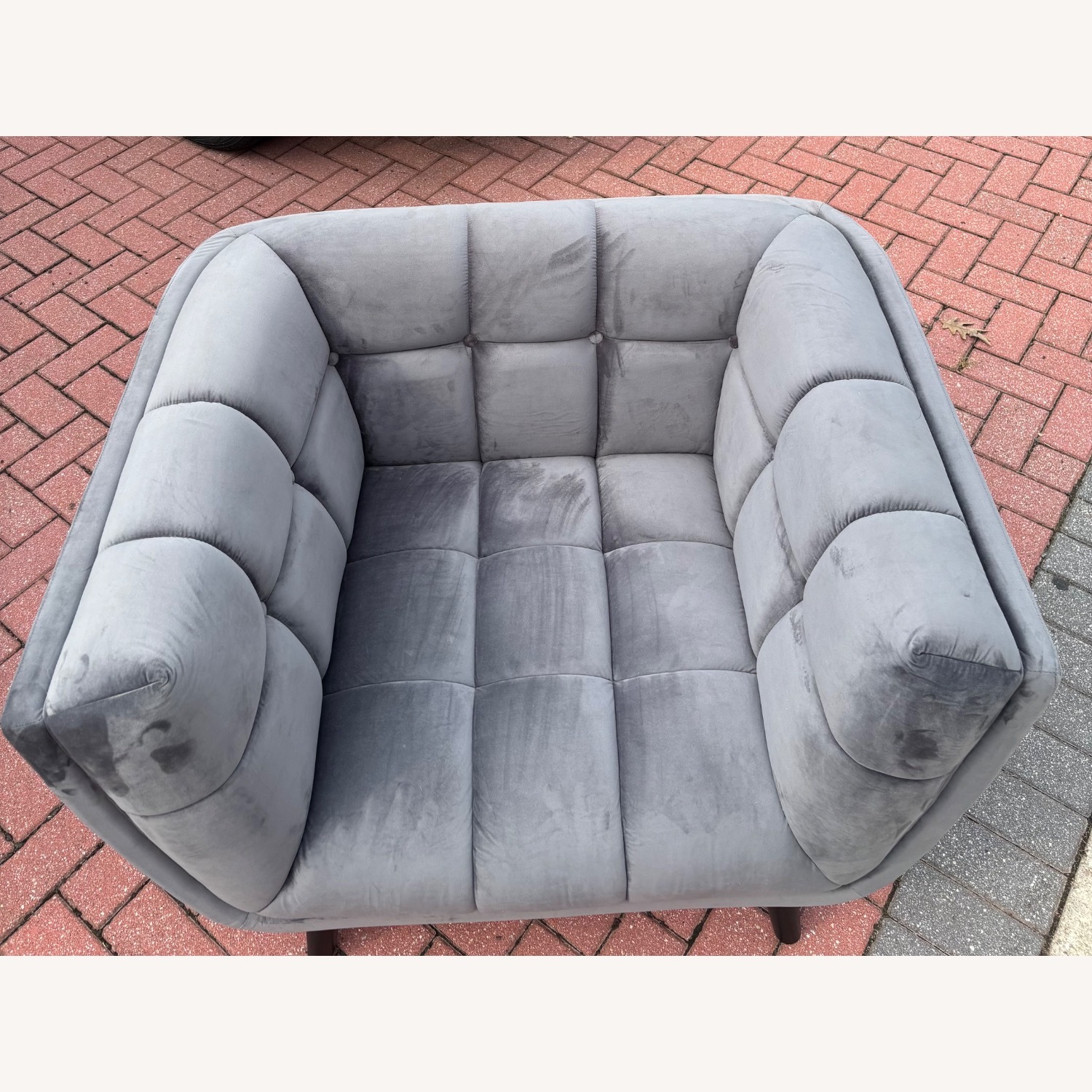 Modway Light Gray Velvet Accent Chairs - image-1