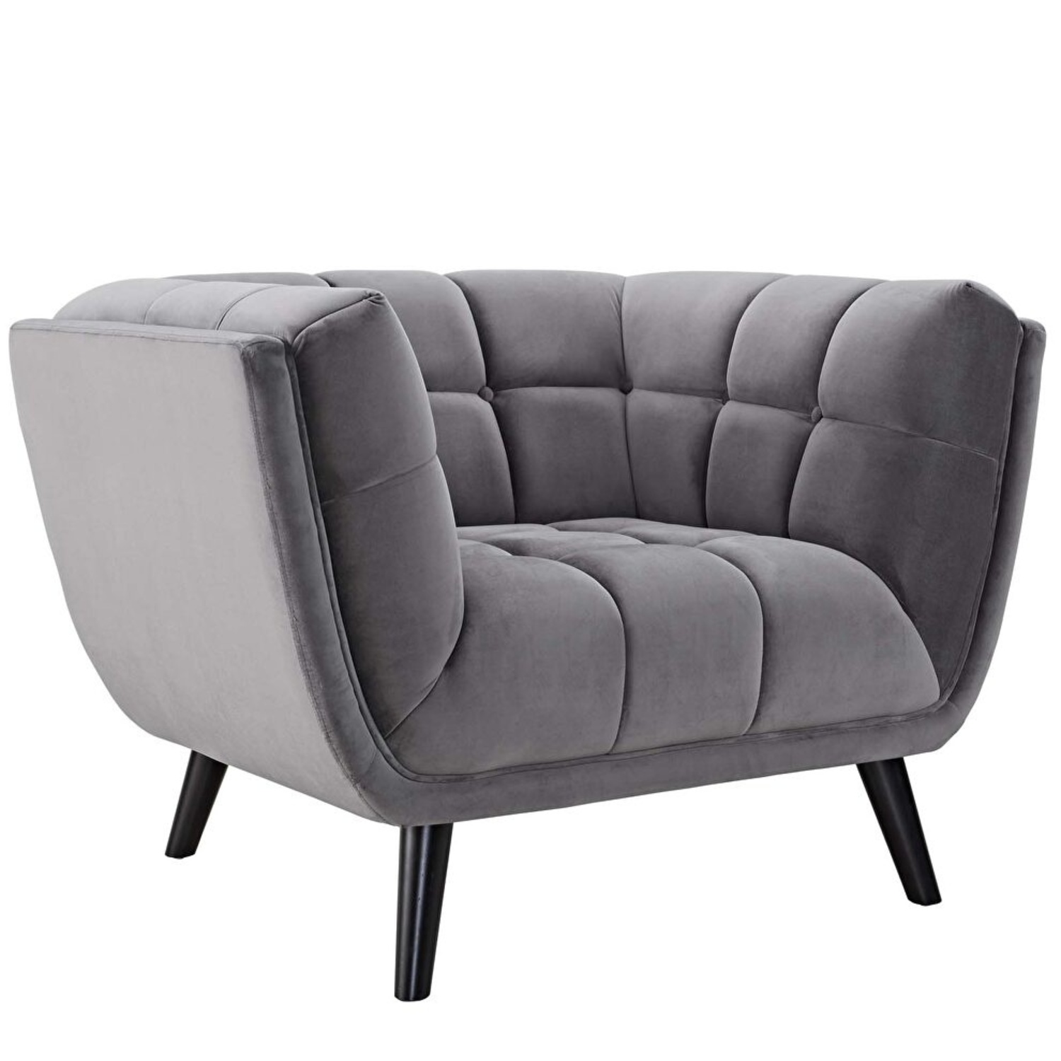 Modway Light Gray Velvet Accent Chairs - image-6
